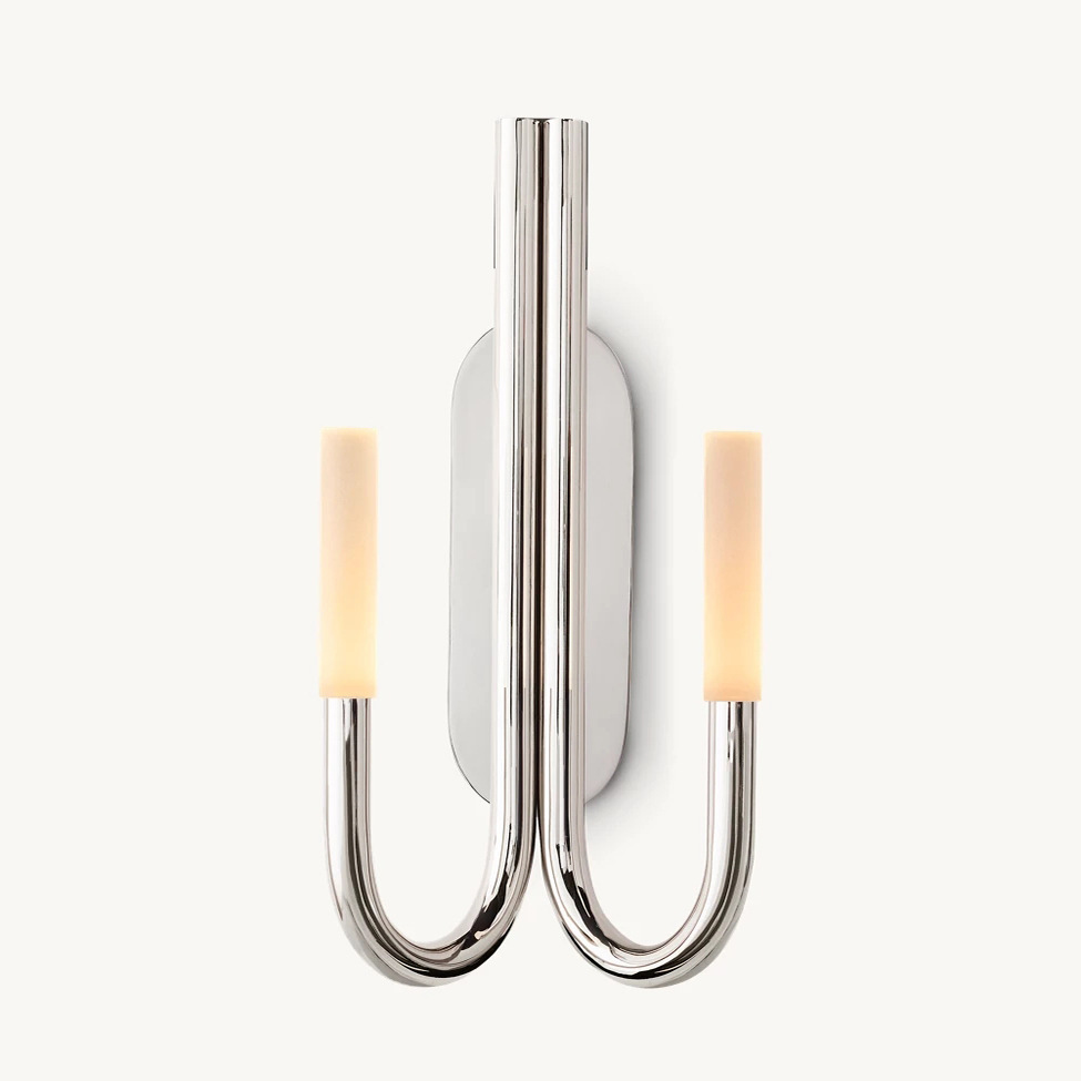 Minimalist Midcentury Brass Wall Sconce