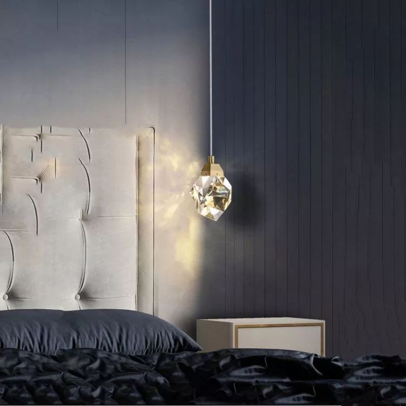 Zylero Crystal Pendant Bulb: Illuminate your bedroom with the Zylero's exquisite crystal light, designed for a serene ambiance, perfect for a restful night's sleep.