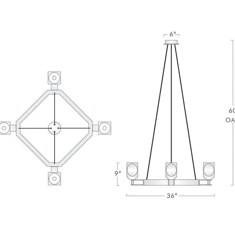 Bifrons Contemporary 4-Lights Dining Square Pendant Lights