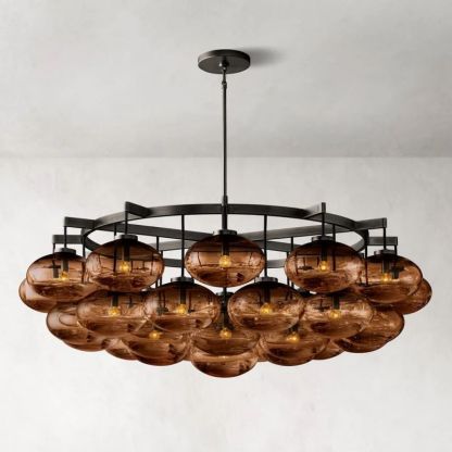 Cabrette Glass Round  Chandelier 60"