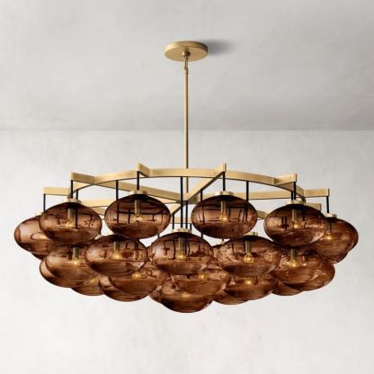 Cabrette Glass Round  Chandelier 60"