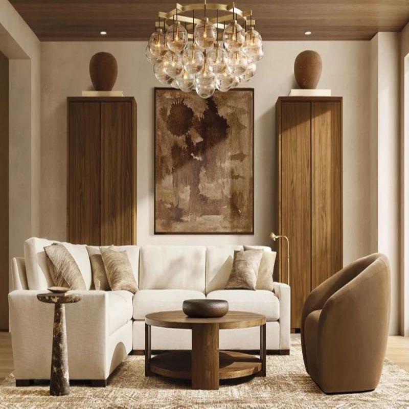 Cabrette Glass Round  Chandelier 60"