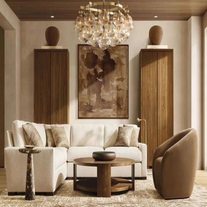 Cabrette Glass Round  Chandelier 60"