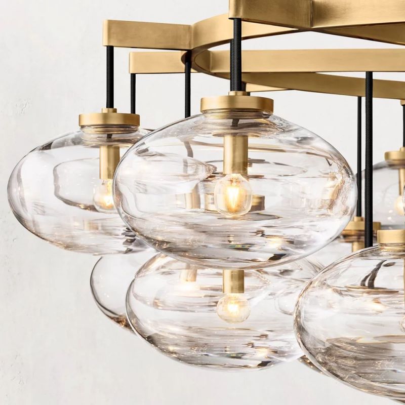 Cabrette Glass Round  Chandelier 60"