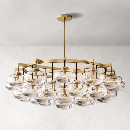 Cabrette Glass Round Chandelier 60"