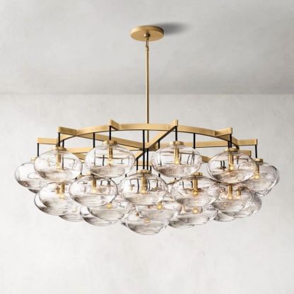 Cabrette Glass Round  Chandelier 60"