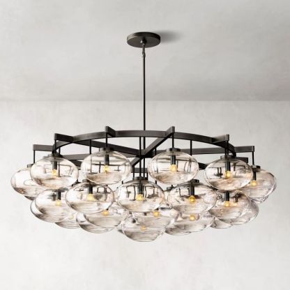 Cabrette Glass Round  Chandelier 60"