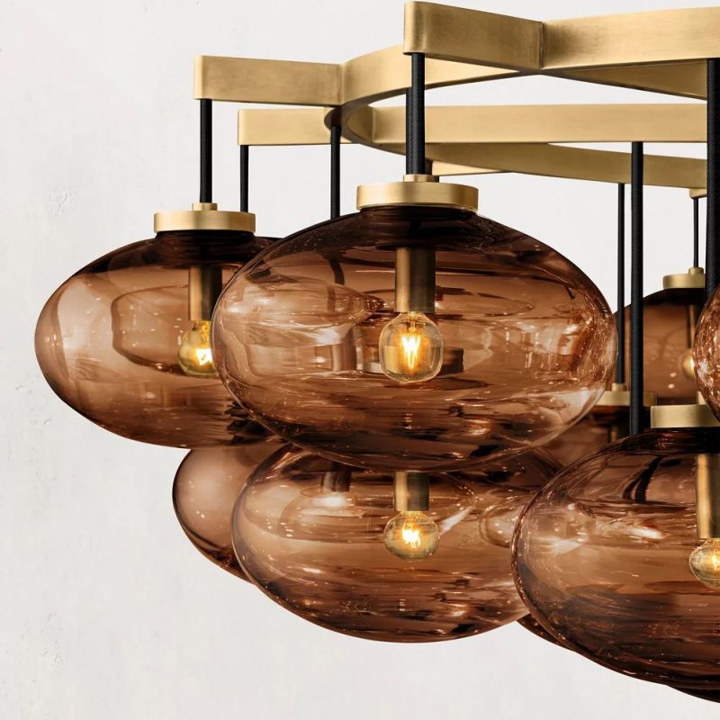 Cabrette Glass Round  Chandelier 60"