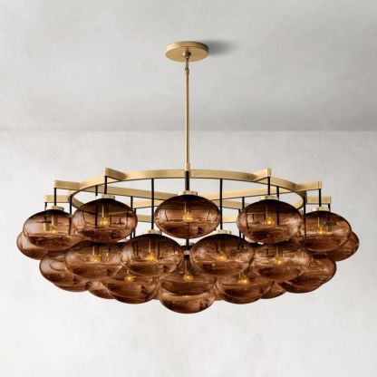 Cabrette Glass Round  Chandelier 60"