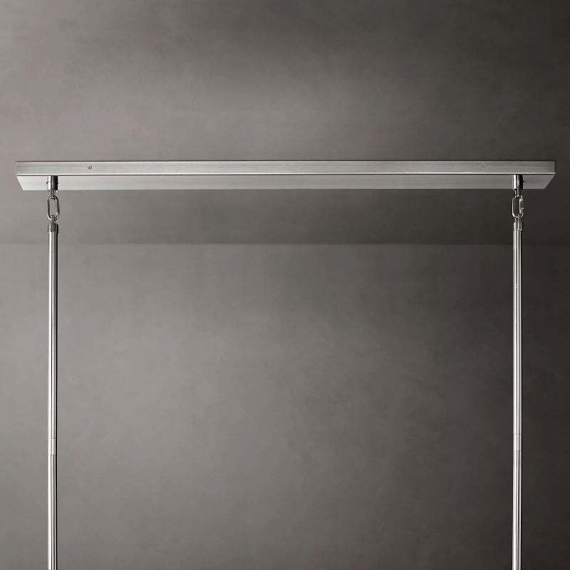 Chara Clear Glass Tiered Rectangular Chandelier 74"
