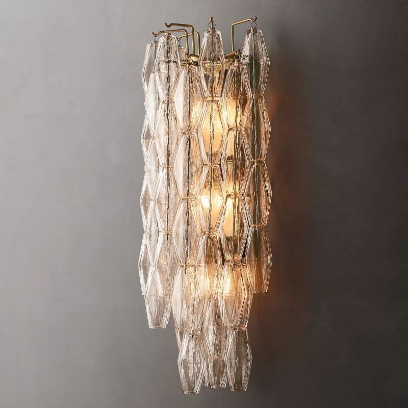 Chara Clear Glass Grand Wall Sconce-Zylero