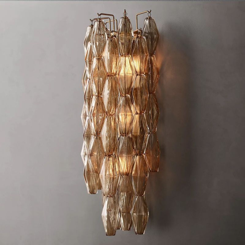 Chara Smoke Glass Grand Wall Sconce-Zylero