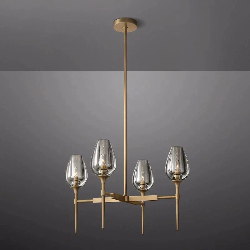 Tulip Crystal Round Chandelier 27"