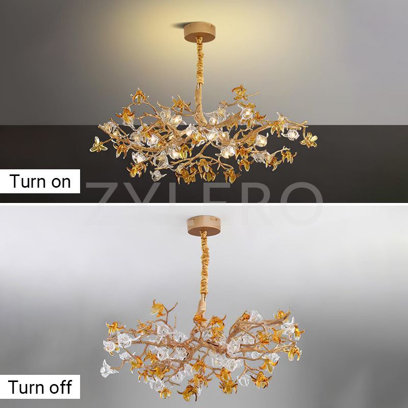 Floralux Brass Branch Chandelier