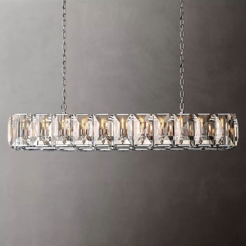 Arles Crystal Rectangular Chandelier 74"