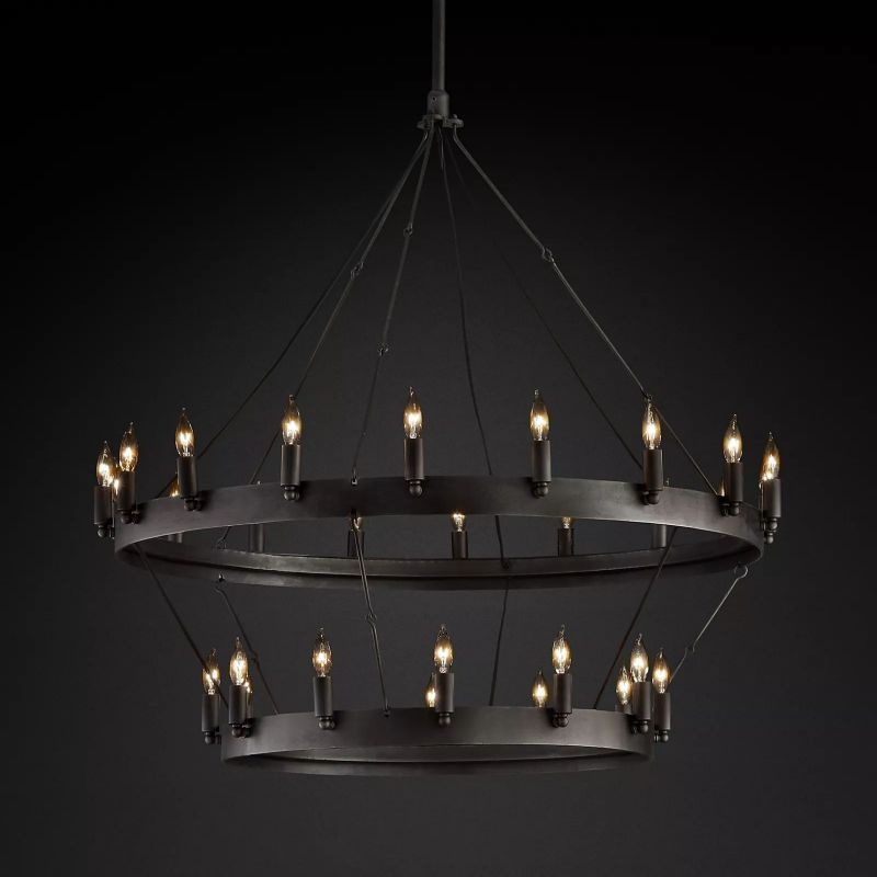 Camino Vintage Candelabra 2-Tier Black Chandelier