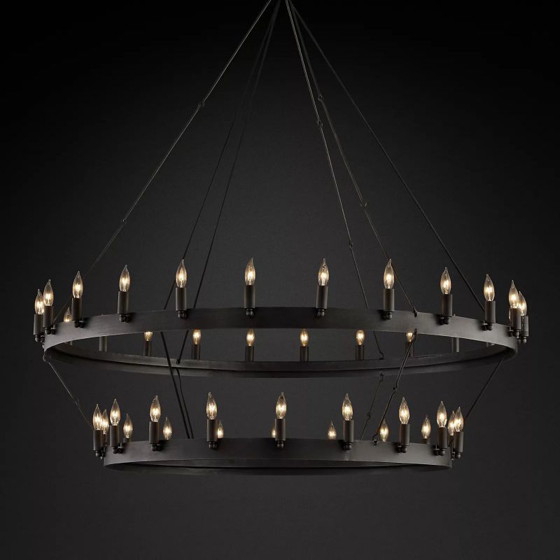 Camino Vintage Candelabra 2-Tier Black Chandelier