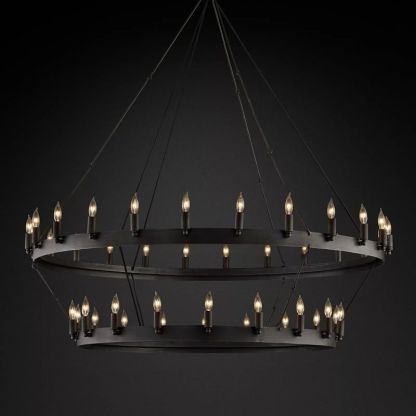 Camino Vintage Candelabra 2-Tier Black Chandelier