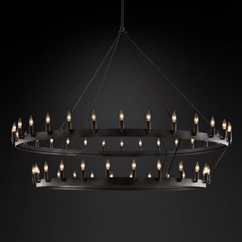 Camino Vintage Candelabra 2-Tier Black Chandelier