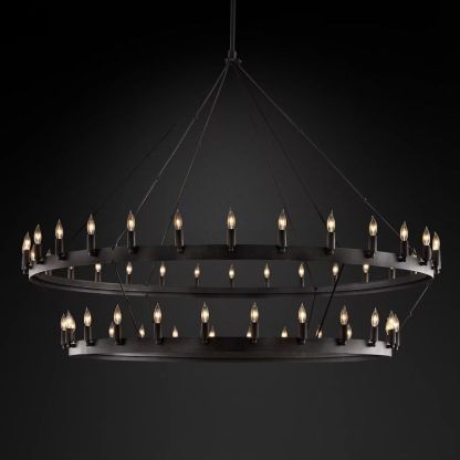 Camino Vintage Candelabra 2-Tier Black Chandelier