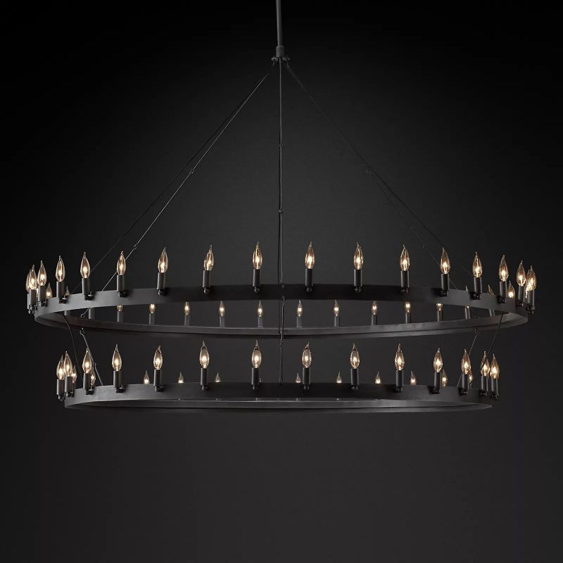 Camino Vintage Candelabra 2-Tier Black Chandelier