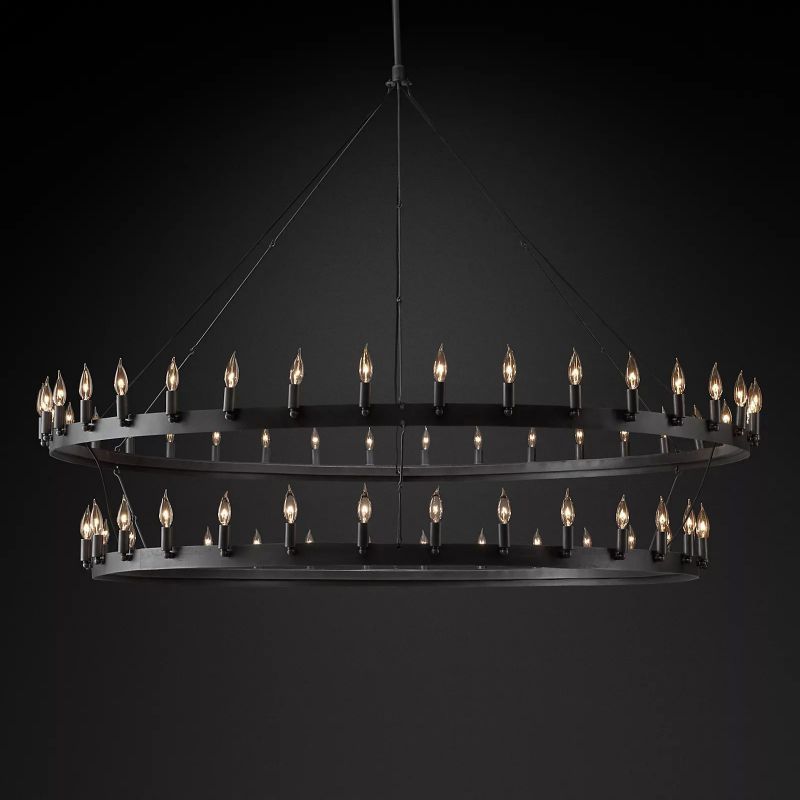 Camino Vintage Candelabra 2-Tier Black Chandelier