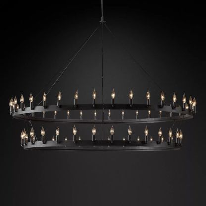 Camino Vintage Candelabra 2-Tier Black Chandelier