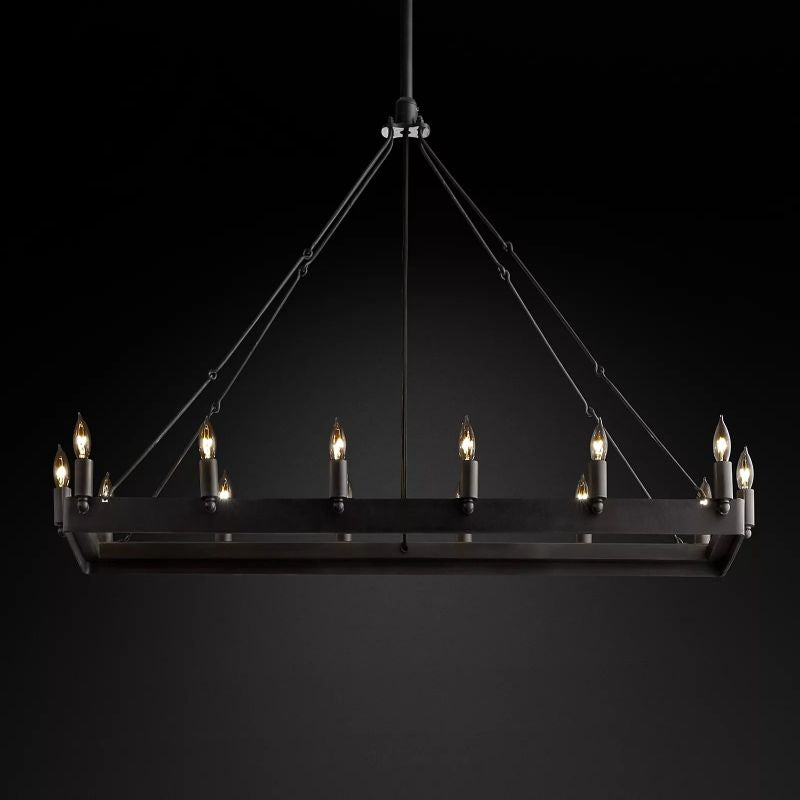 Camino Vintage Candelabra Rectangular Chandelier-Zylero