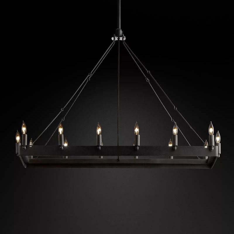 Camino Vintage Candelabra Rectangular Chandelier-Zylero
