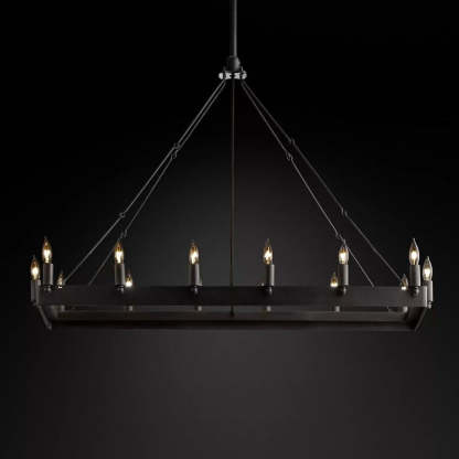 Camino Vintage Candelabra Rectangular Chandelier-Zylero