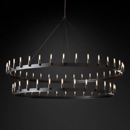 Camino Vintage Filament 2-tier Black Chandelier