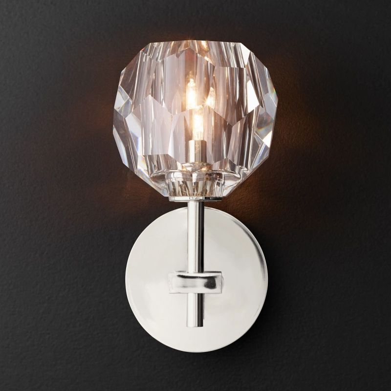 Orvieto Crystal Clear Glass Short Wall Sconce