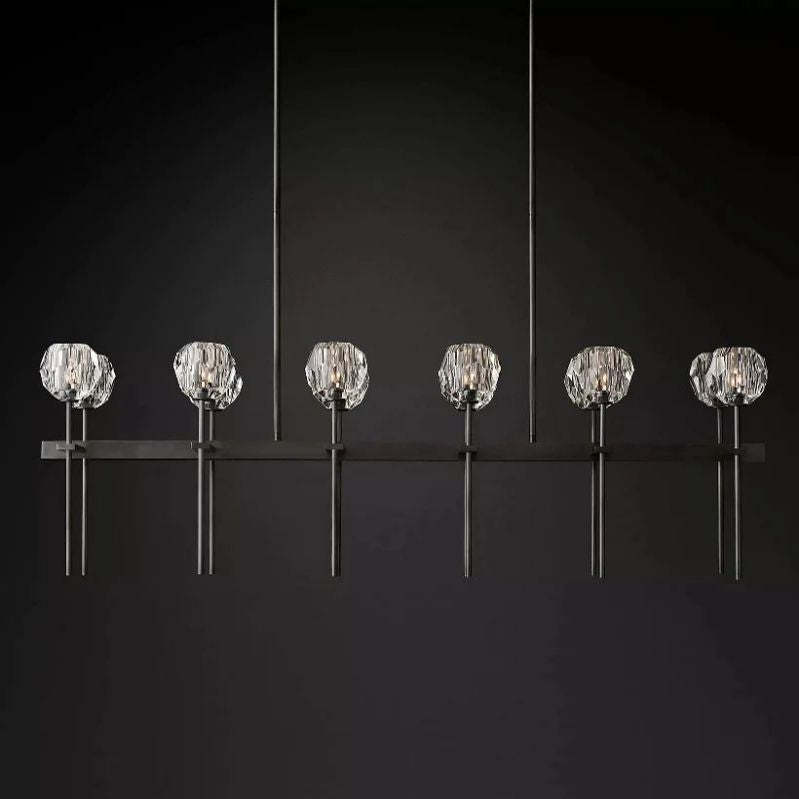 Orvieto Crystal Double Linear Chandelier 60"