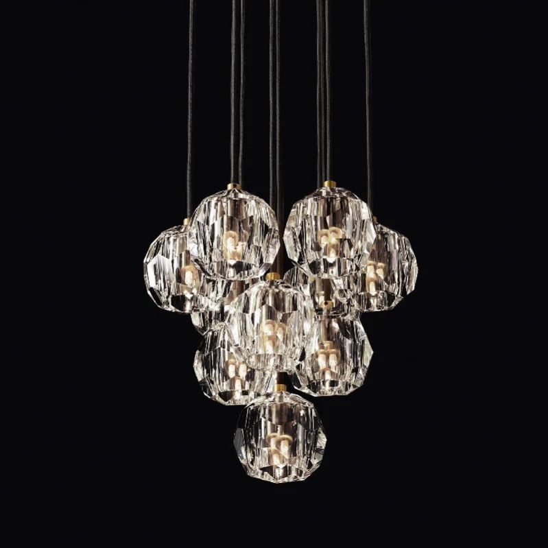Orvieto Crystal Round Cluster Chandelier 14"