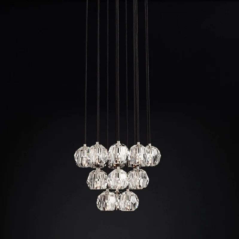 Orvieto Crystal Round Cluster Chandelier 19"