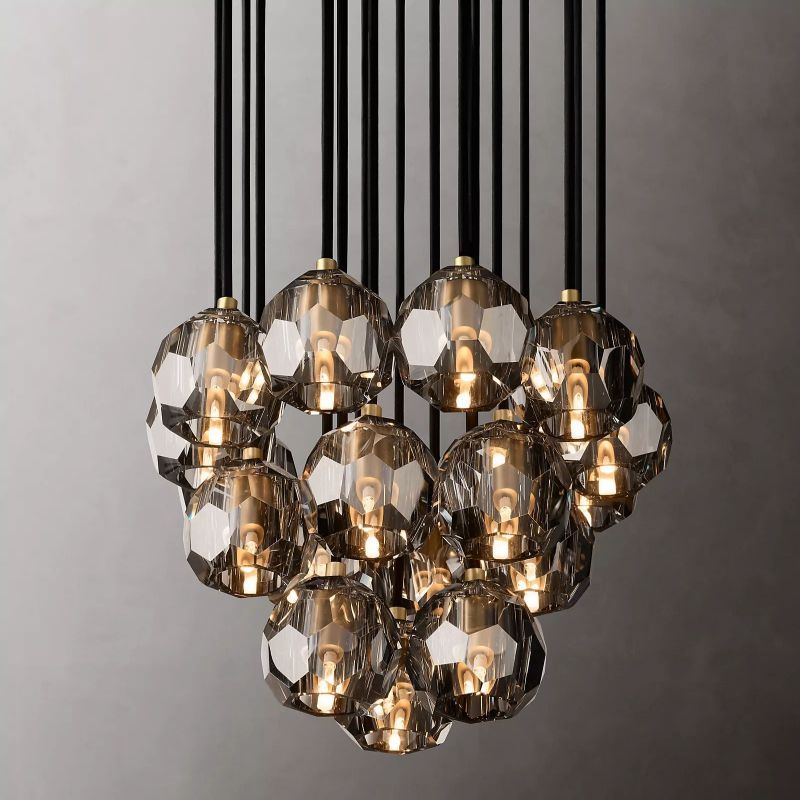 Orvieto Crystal Round Cluster Chandelier 19"