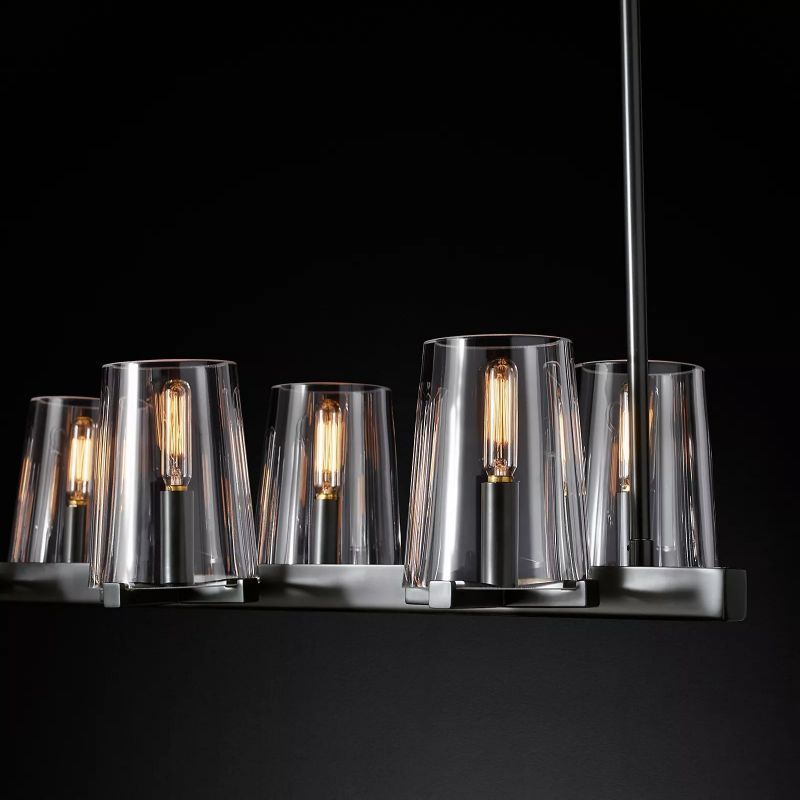 Aosta Glass Linear Chandelier 49"