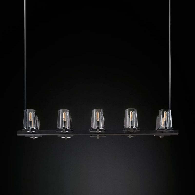 Aosta Glass Linear Chandelier 49"