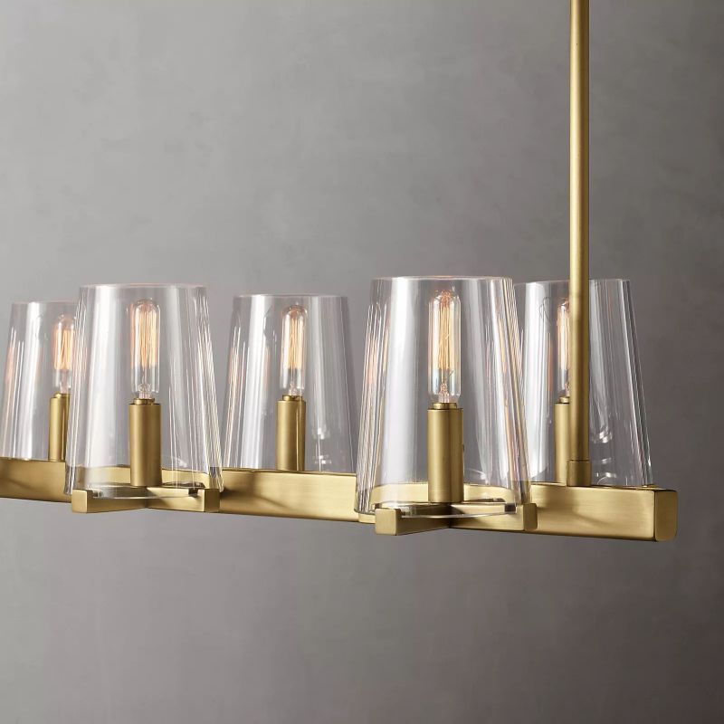 Aosta Glass Linear Chandelier 49"
