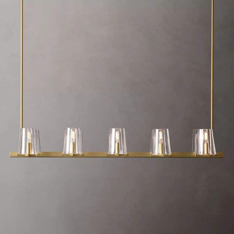 Aosta Glass Linear Chandelier 49"