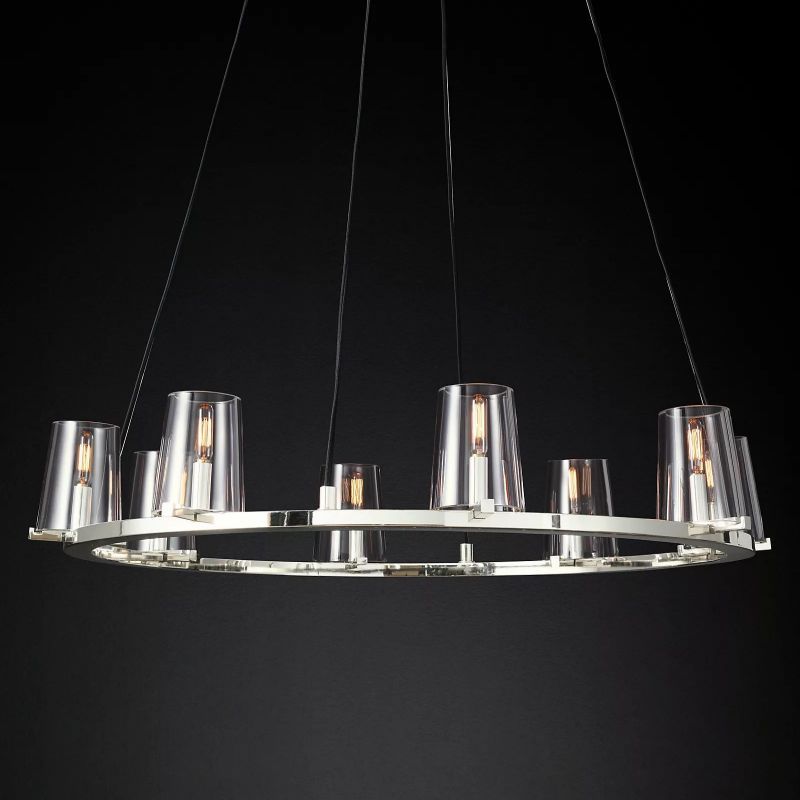 Aosta Glass Round Chandelier 36"