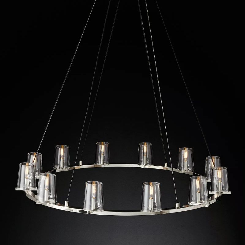 Aosta Glass Round Chandelier 48"