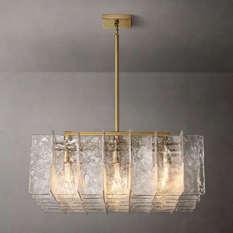 Berkley Clear Glass Square Chandelier 37"