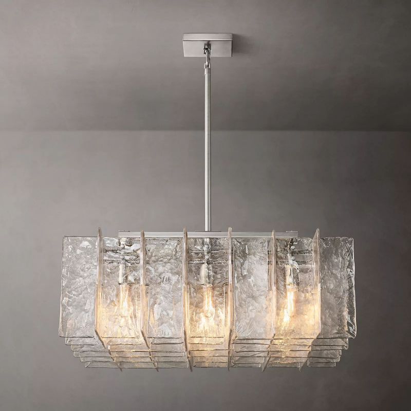 Berkley Clear Glass Square Chandelier 37"