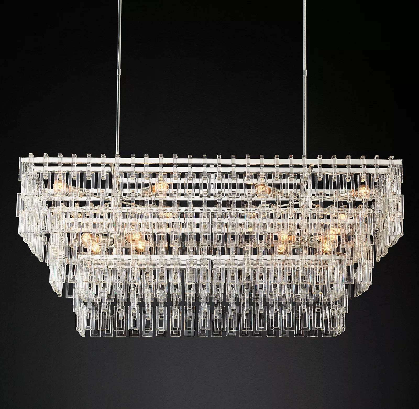 Lawrence 3-Tier Rectangular Chandelier 60"