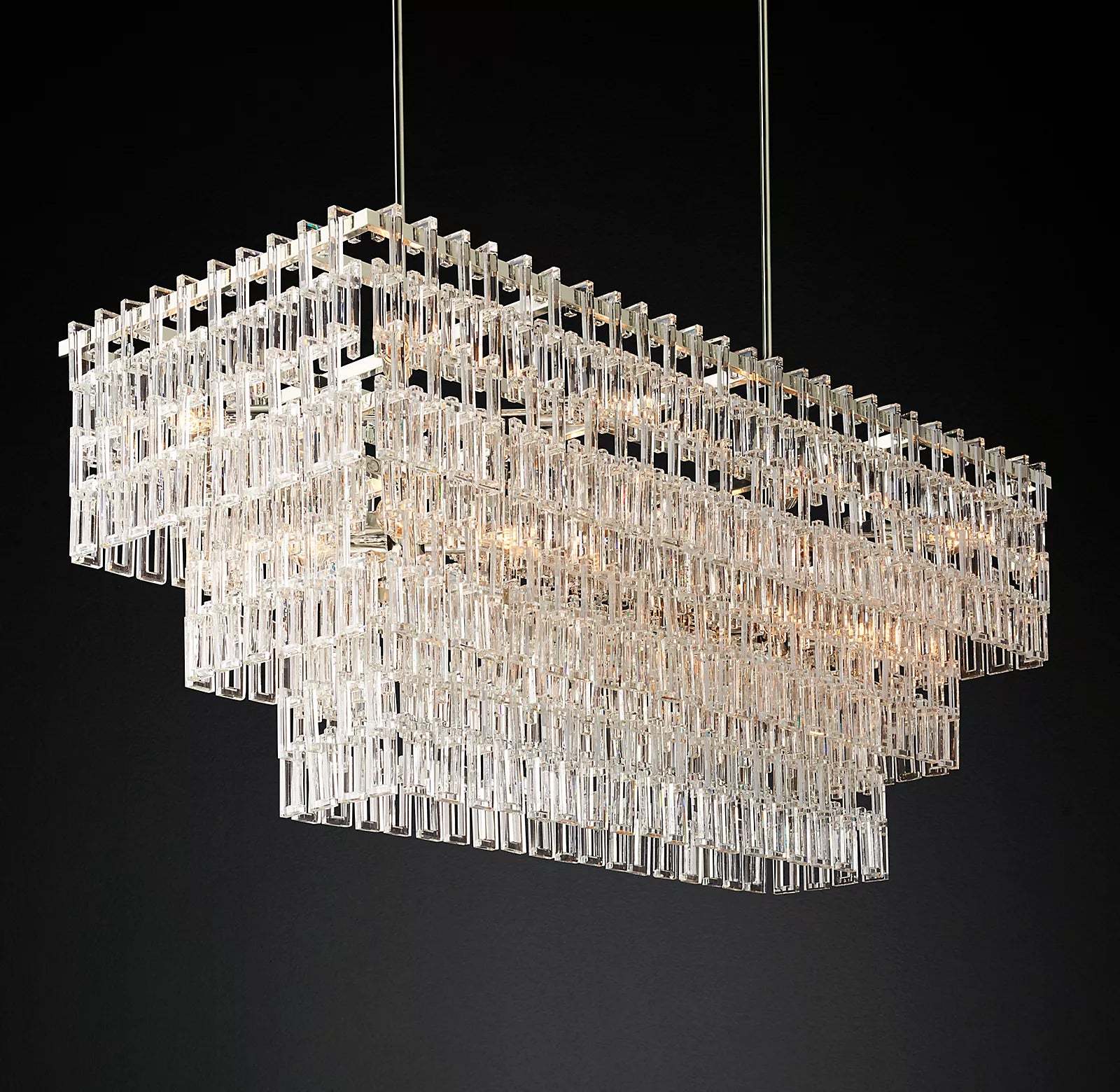 Lawrence 3-Tier Rectangular Chandelier 60"