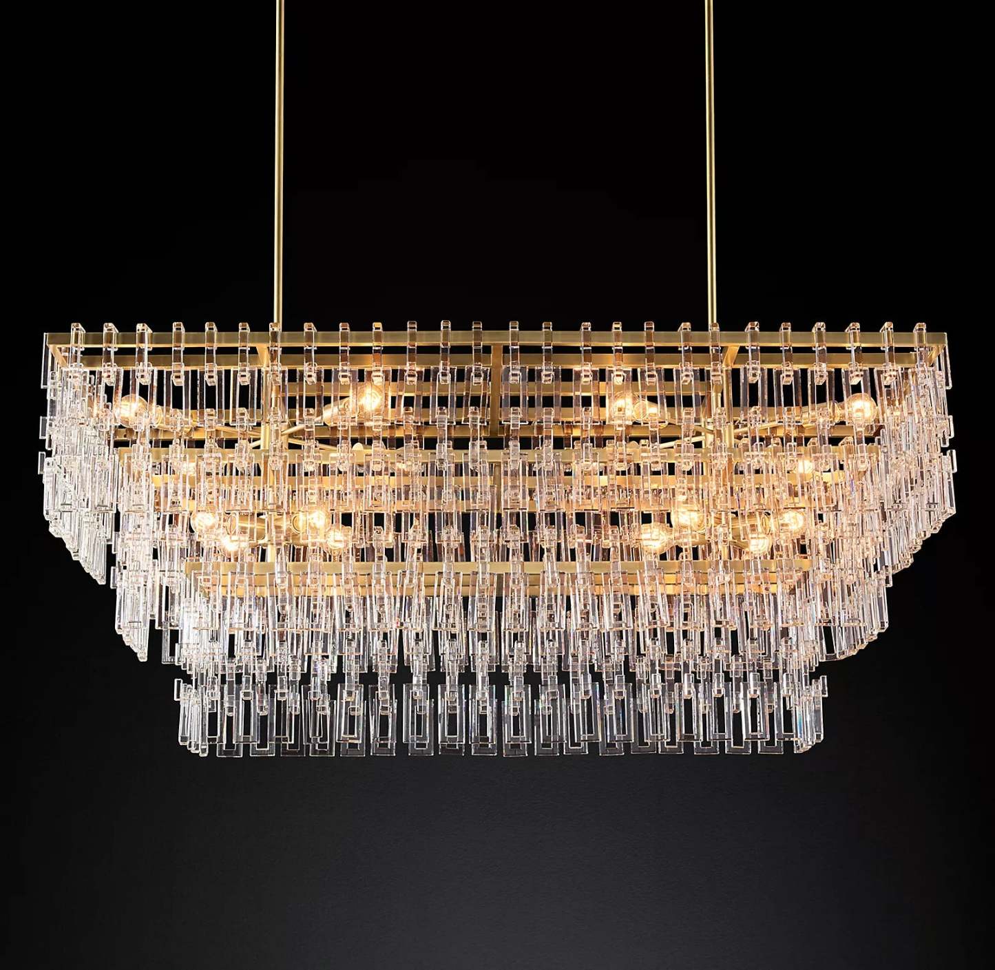Lawrence 3-Tier Rectangular Chandelier 60"
