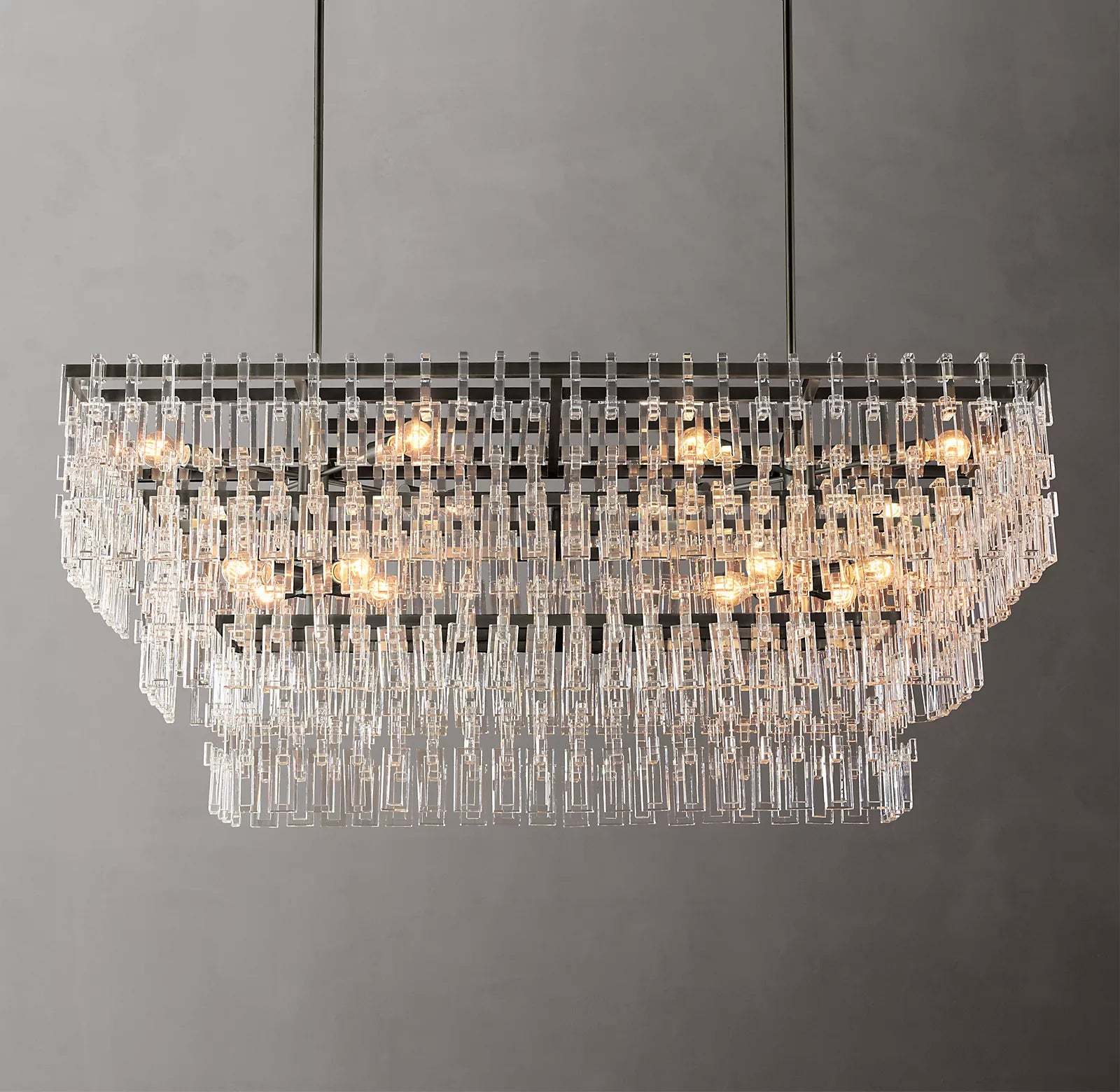 Lawrence 3-Tier Rectangular Chandelier 60"