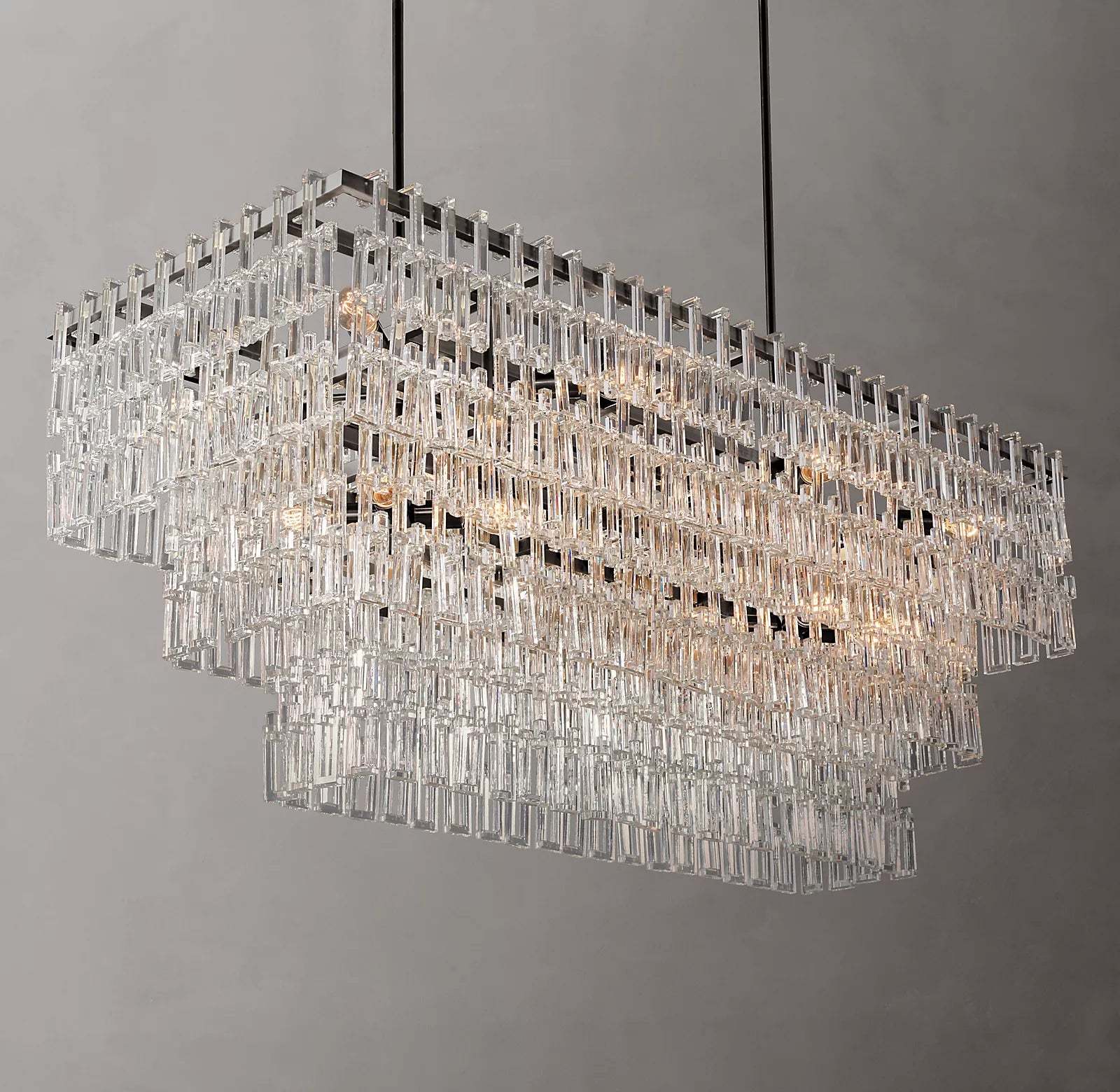 Lawrence 3-Tier Rectangular Chandelier 60"