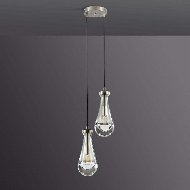 Raindrops 2-light Cord Round Chandelier